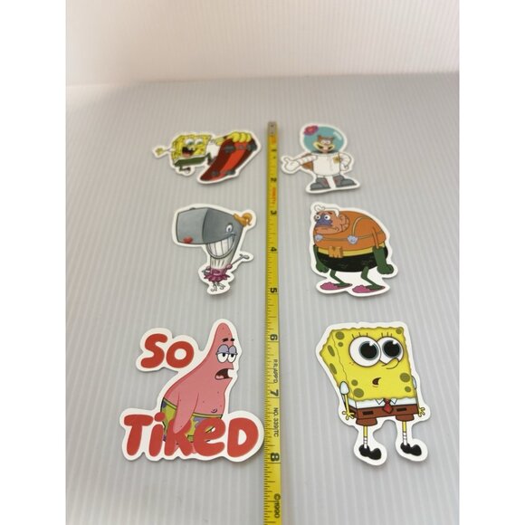 SpongeBob SquarePants 6pc Vinyl Stickers Lot Cartoon Water Bottle Laptop Decals - Picture 4 of 4